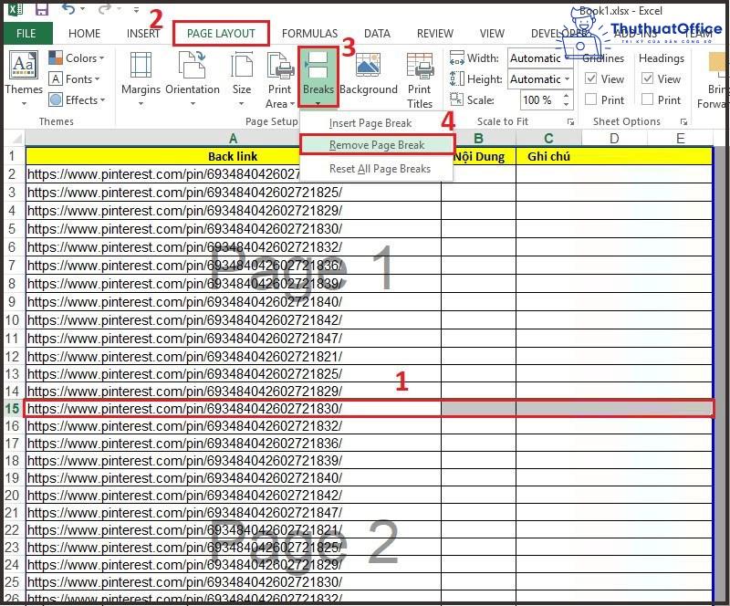 khắc phục in không hết trang trong excel