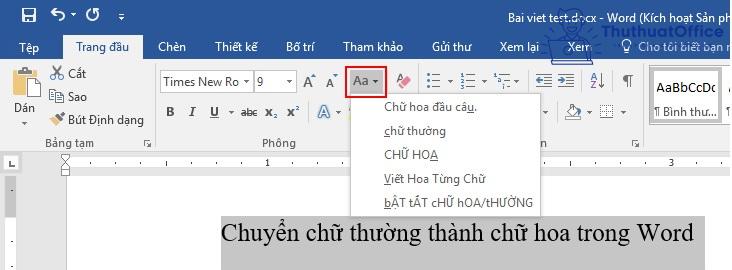 Các cách viết hoa trong Word cực đơn giản 6