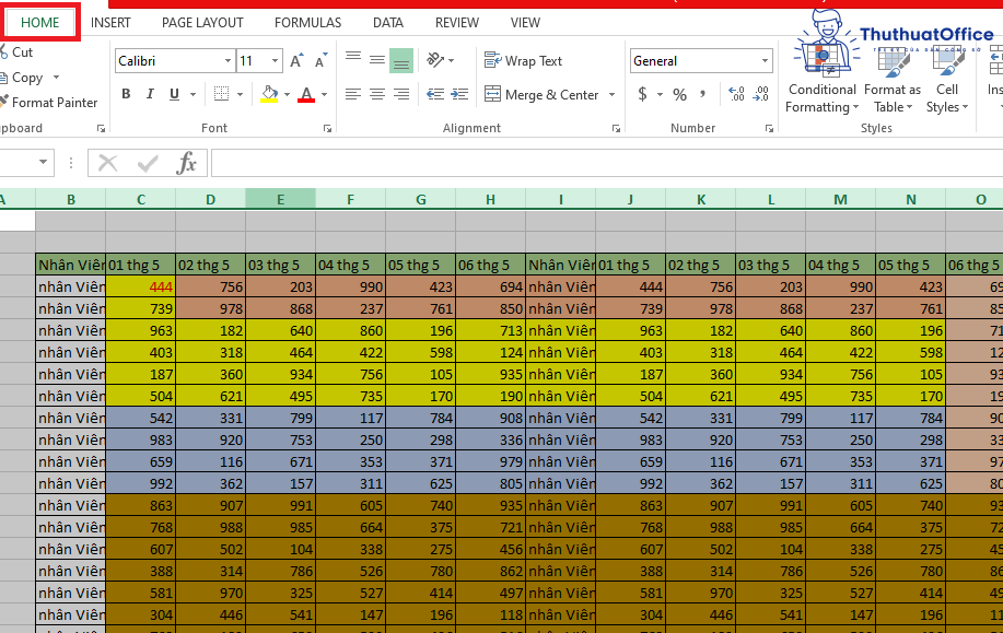 Không insert được cột trong Excel