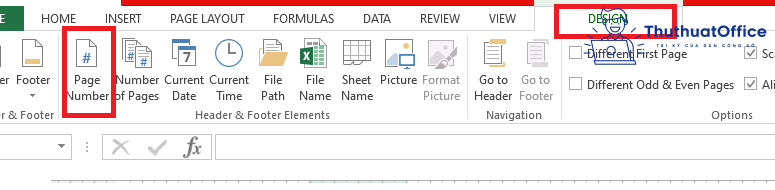 Đánh số trang trong Excel