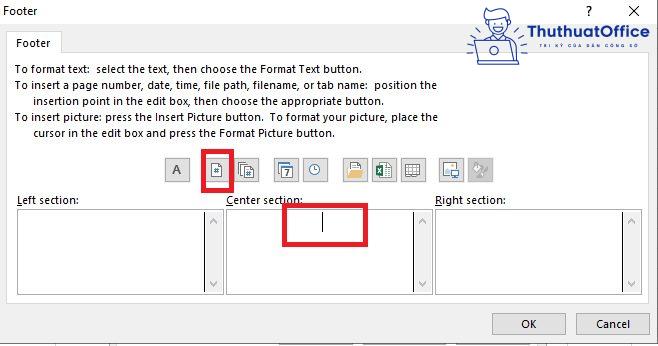 Đánh số trang trong Excel