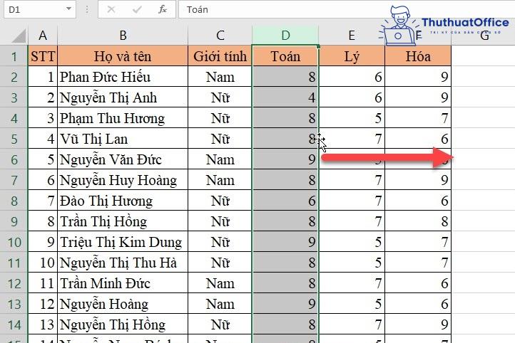 6 cách di chuyển hàng, di chuyển cột trong Excel 10