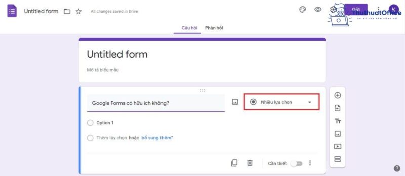 tạo khảo sát với Google Forms