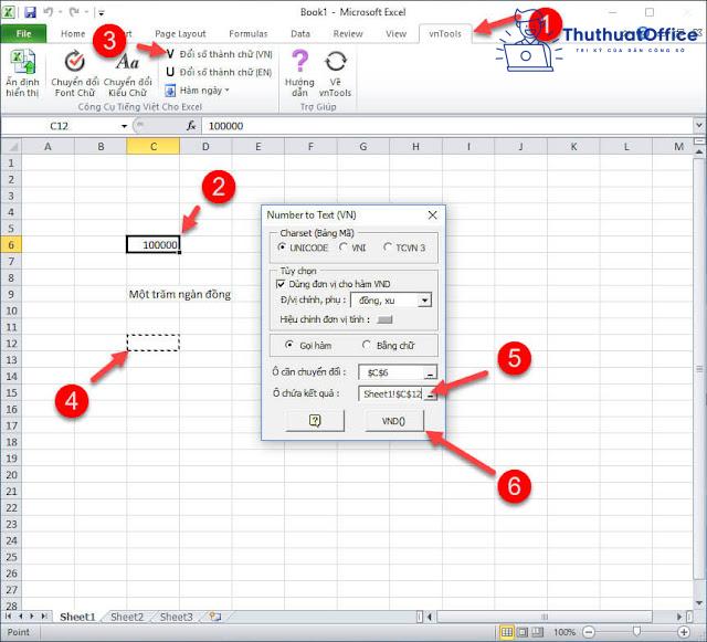 chuyển số thành chữ trong excel