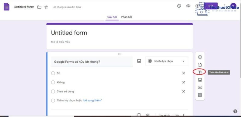 tạo khảo sát với Google Forms