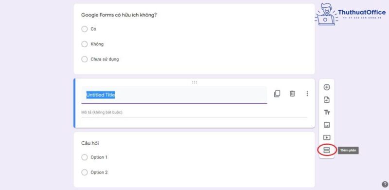 tạo khảo sát với Google Forms