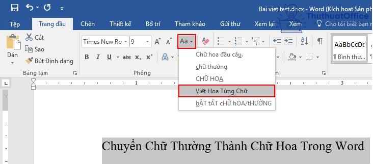 Các cách viết hoa trong Word cực đơn giản 7