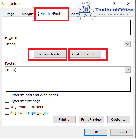 Đánh số trang trong Excel