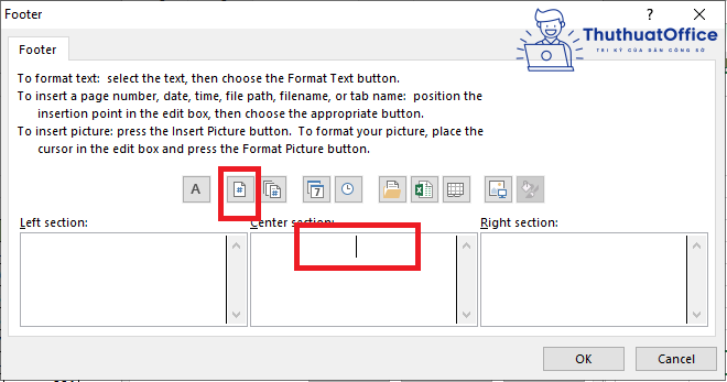 Đánh số trang trong Excel