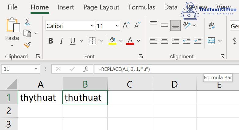 hàm REPLACE trong Excel