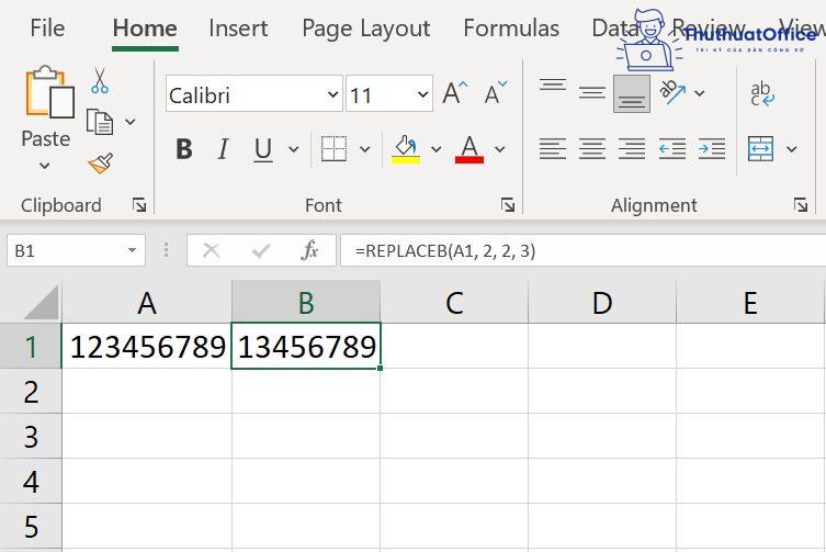 hàm REPLACE trong Excel