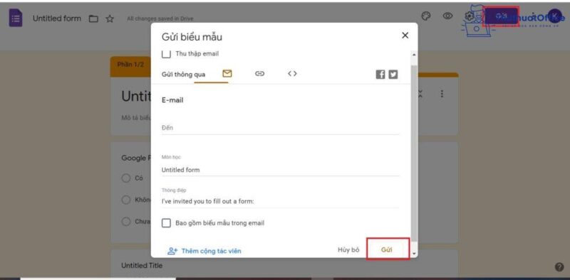 tạo khảo sát với Google Forms