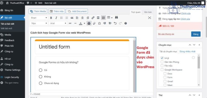 tạo khảo sát với Google Forms