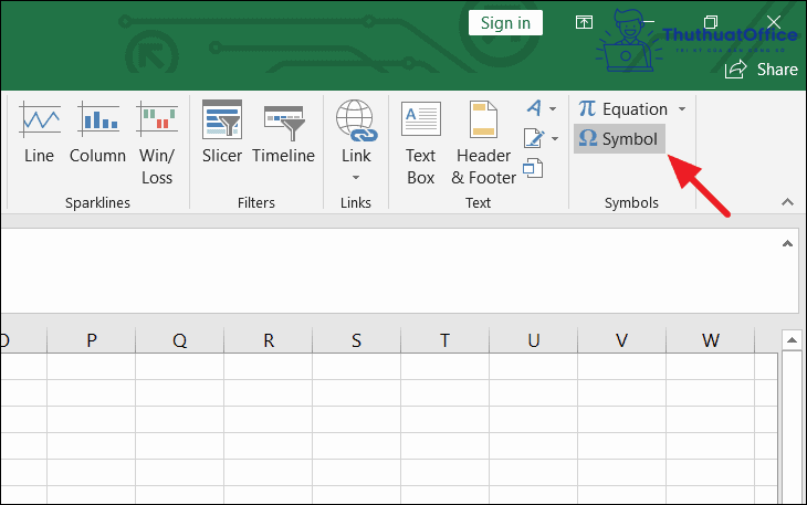 dấu tích trong excel