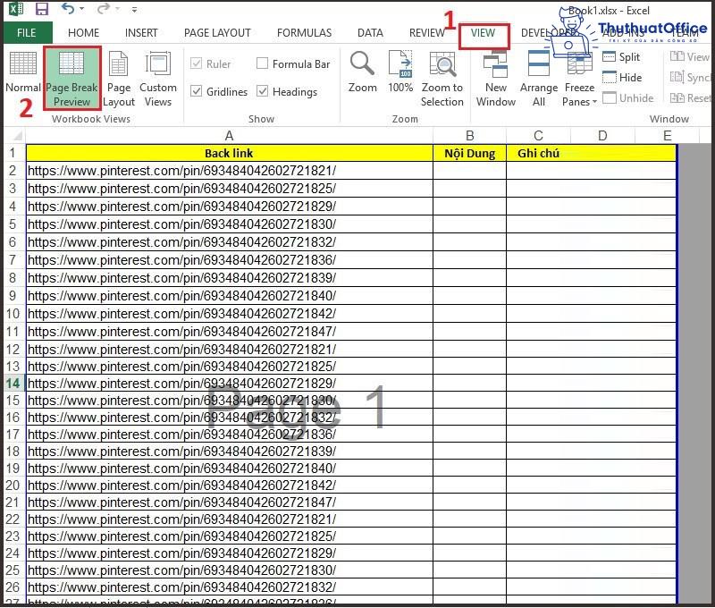 khắc phục in không hết trang trong excel