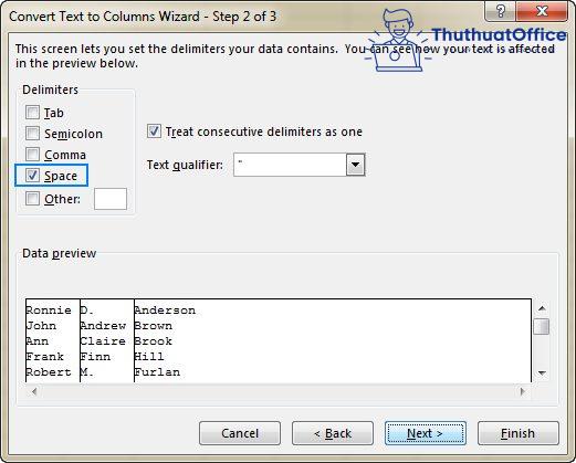 tách chữ trong excel