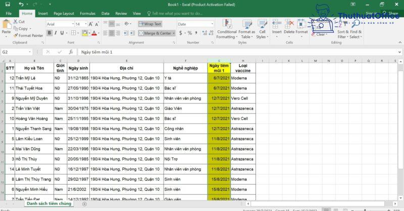 cách SORT trong Excel