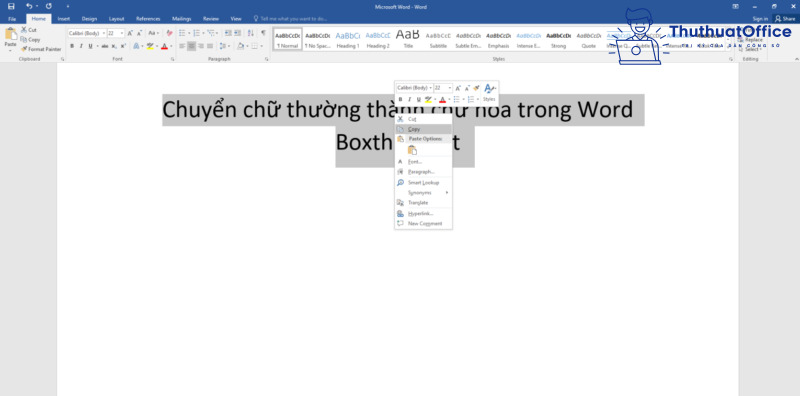 Các cách viết hoa trong Word cực đơn giản 9