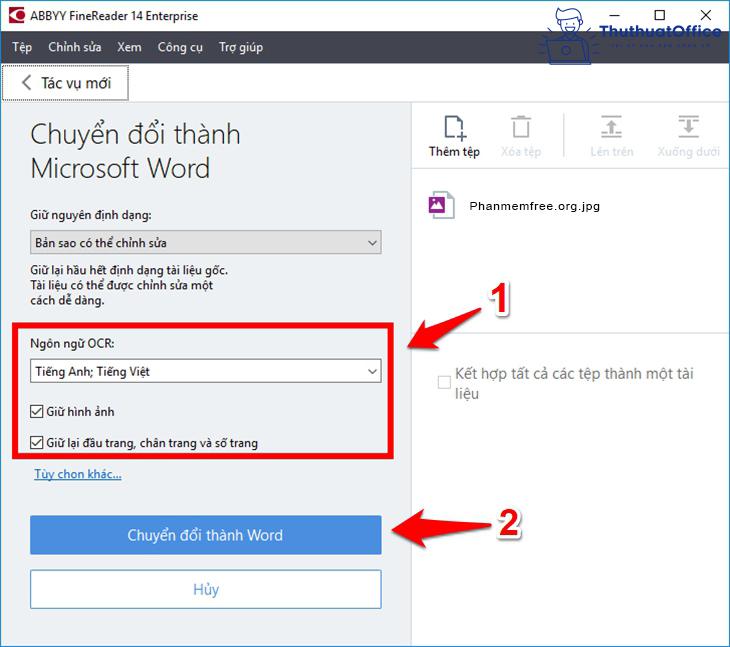 chuyển file scan sang Word