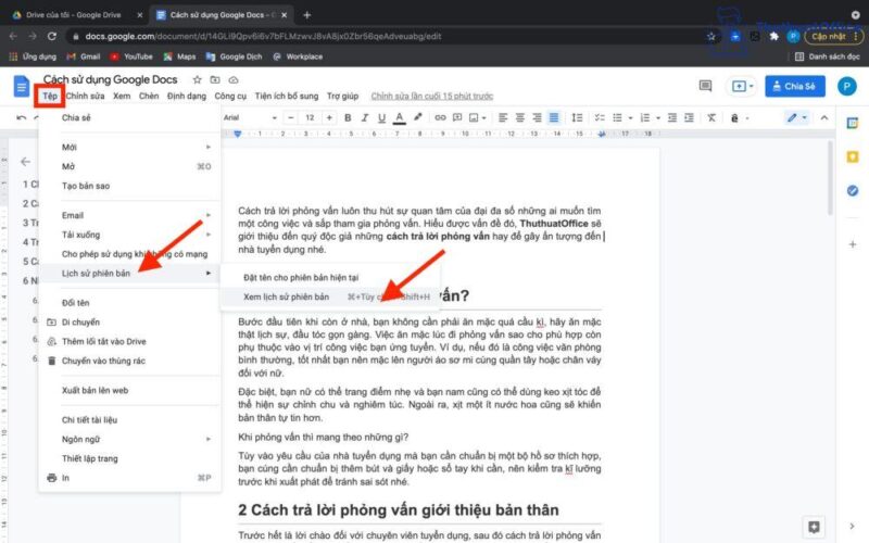 Cách sử dụng Google Docs