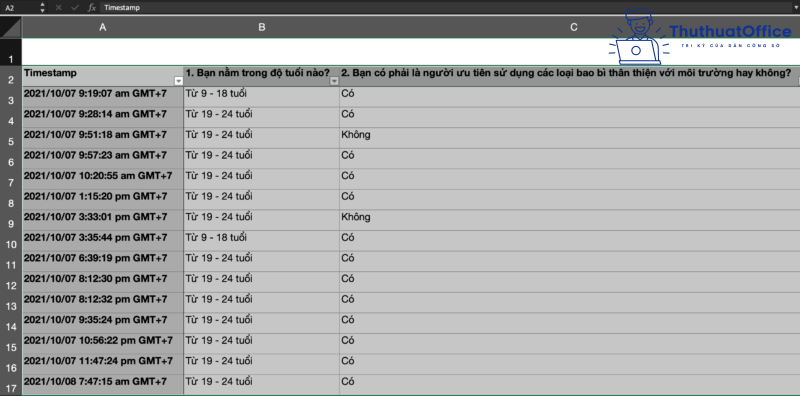 Lọc dữ liệu trong Excel