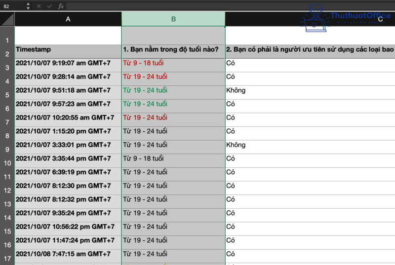 Lọc dữ liệu trong Excel