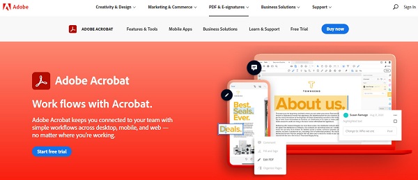 Giao diện Adobe Acrobat