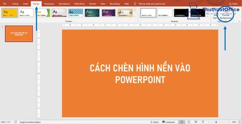 cách chèn hình nền vảo PowerPoint