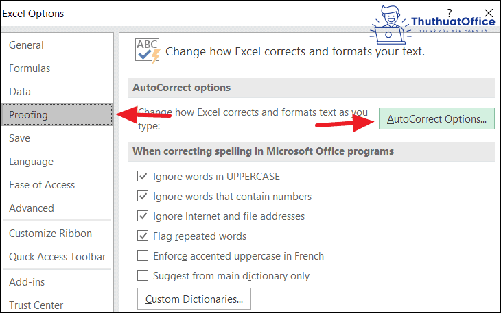 dấu tích trong excel