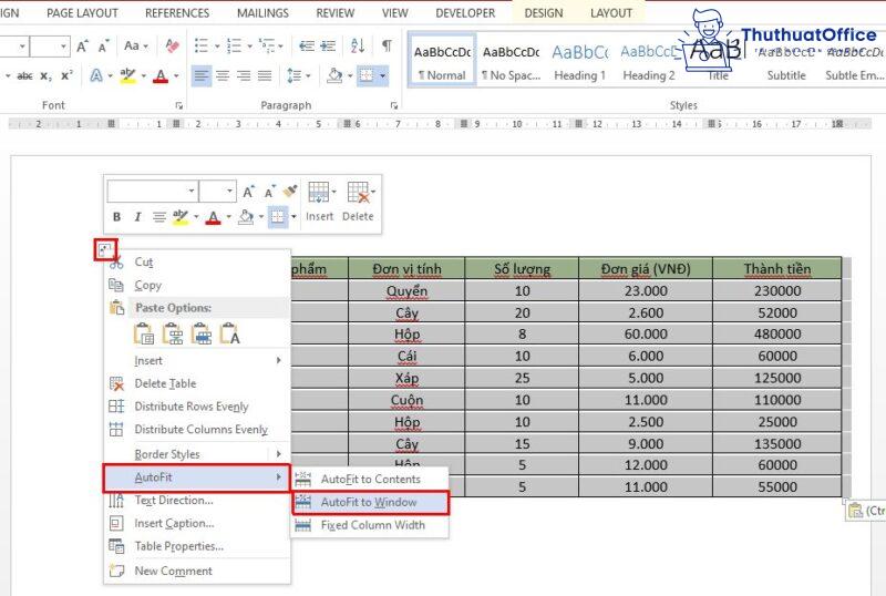 chuyển Excel sang Word