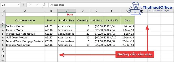 cố định dòng trong excel