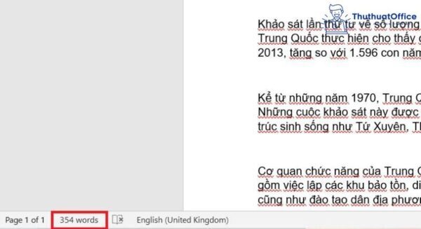 Cách đếm ký tự trong Word