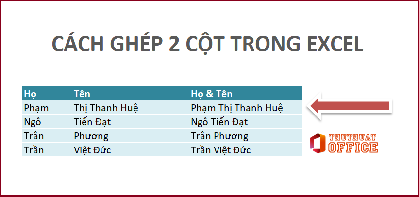 3 cách ghép 2 cột trong Excel hữu ích cho dân văn phòng