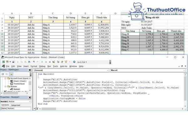 Lọc dữ liệu trong Excel