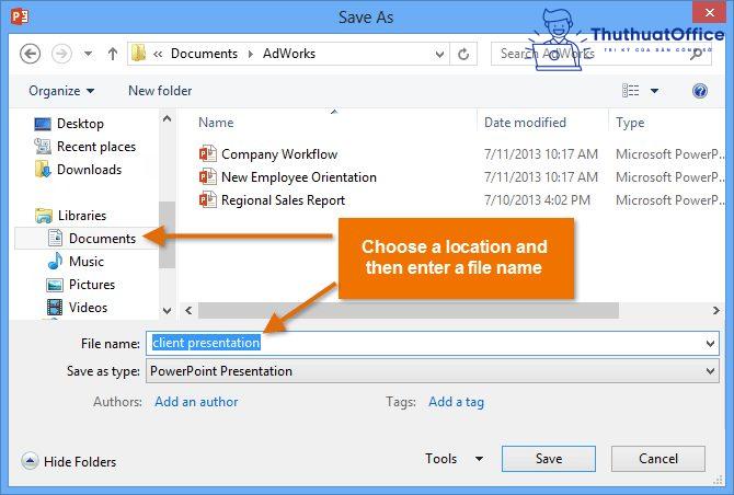 cách lưu PowerPoint