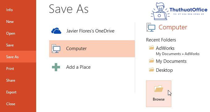 cách lưu PowerPoint