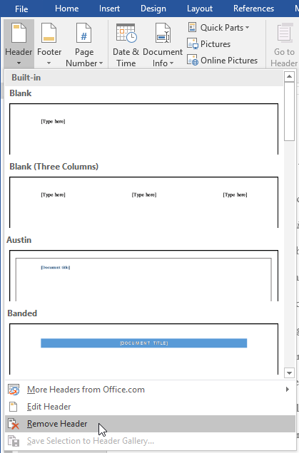 cach tao header and footer trong Word 2016 10