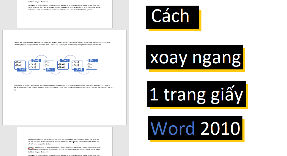 cach xoay ngang 1 trang giay trong Word 2010