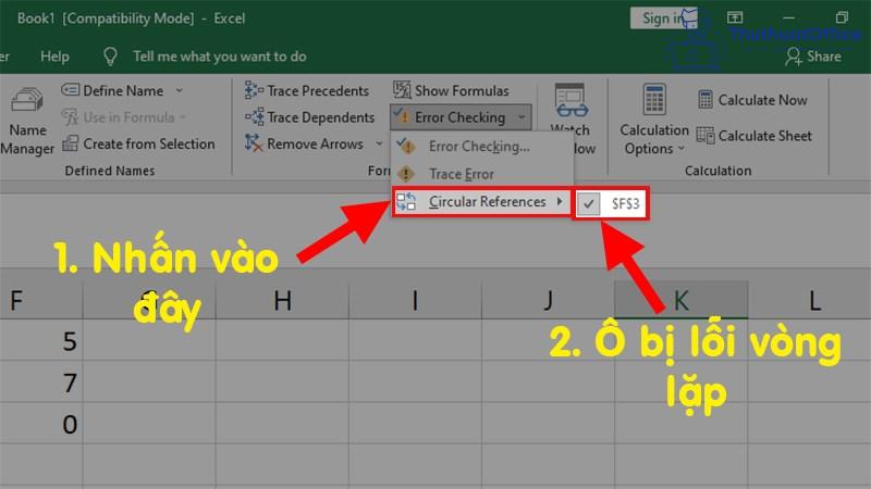 Excel không nhảy công thức