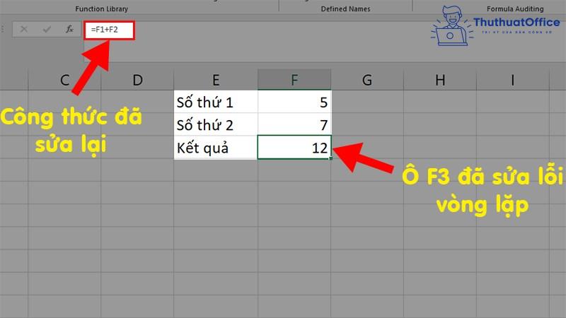 Excel không nhảy công thức