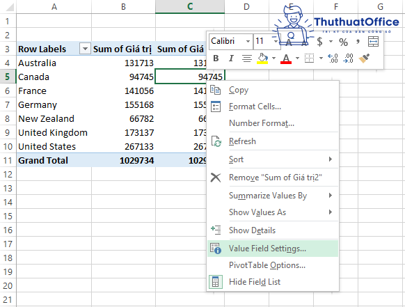 pivot table trong excel