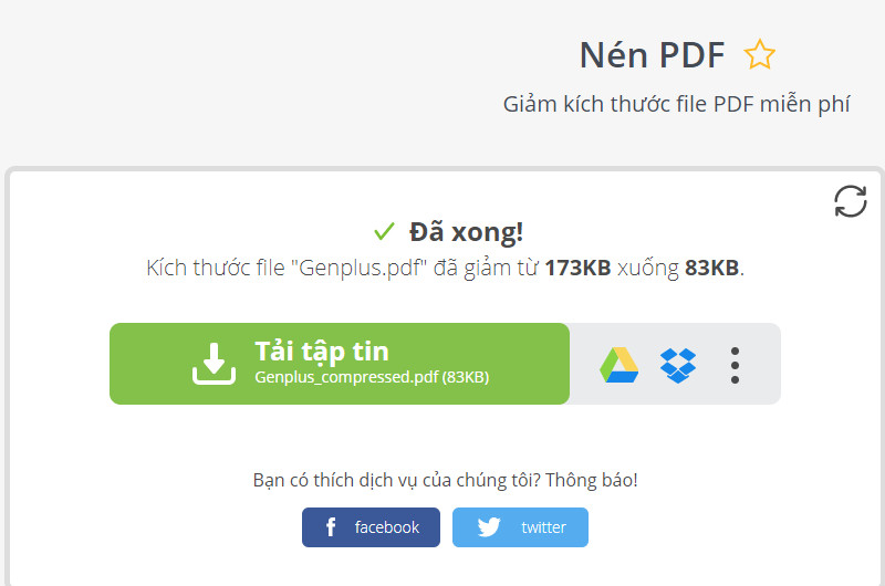 Tải file nén về máy tính