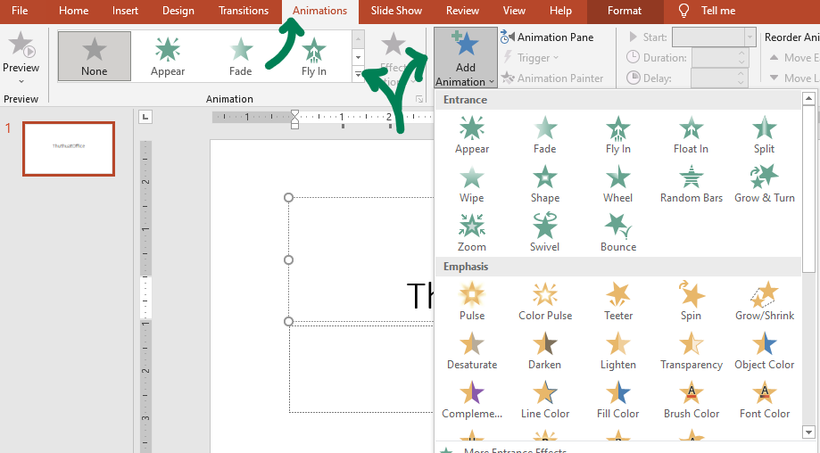 Cách làm chữ chạy liên tục trong Powerpoint 2010 02