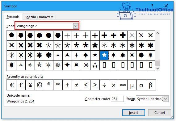 Symbol trong Word