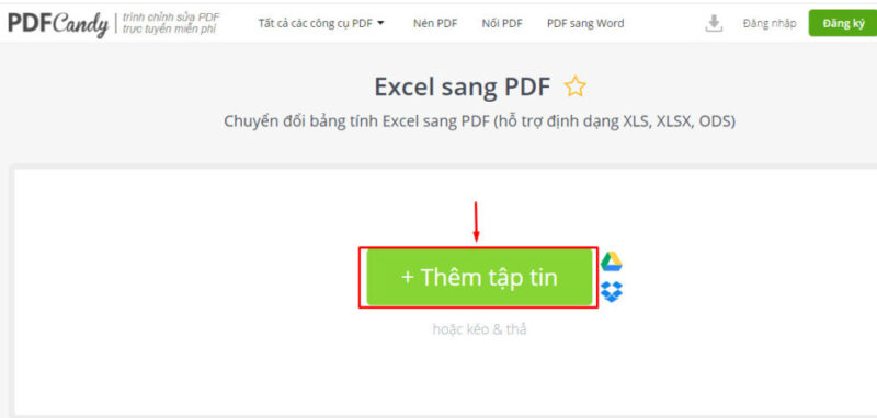 Chọn file Excel