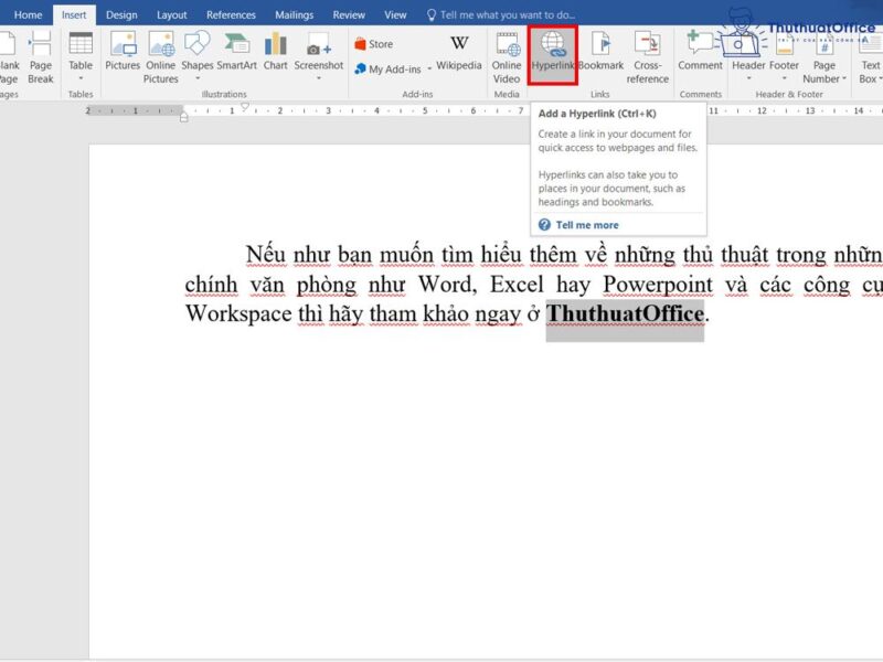 hyperlink trong Word
