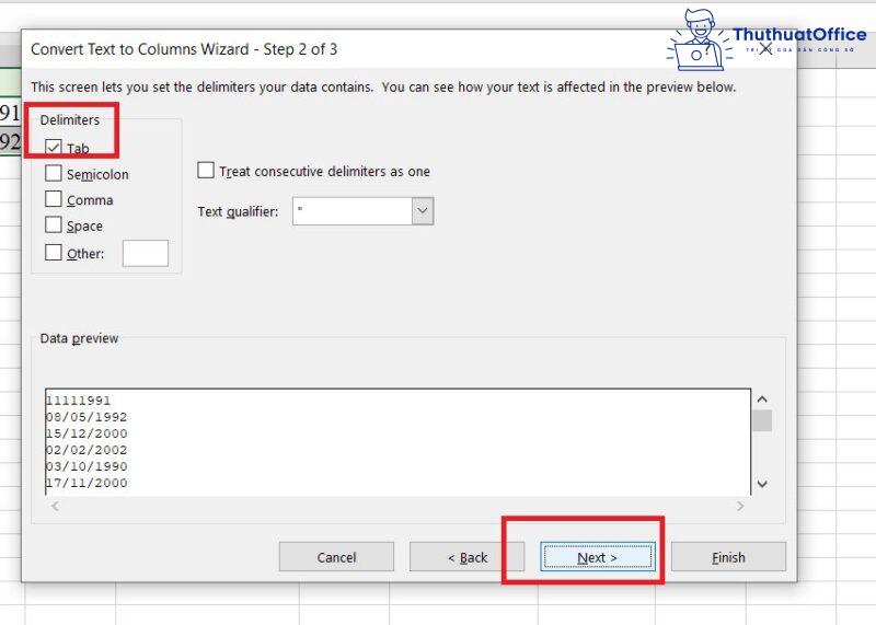 định dạng ngày tháng trong Excel