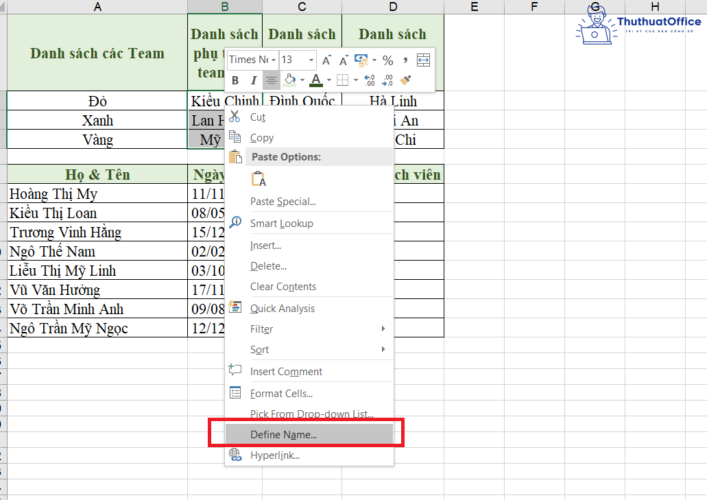 cách tạo Drop List trong Excel