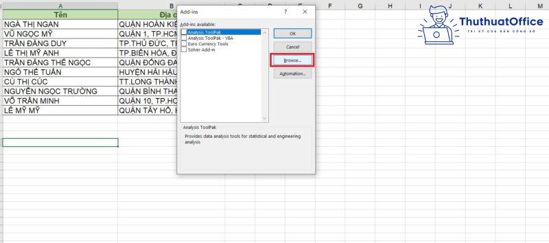 chuyển chữ hoa thành chữ thường trong Excel