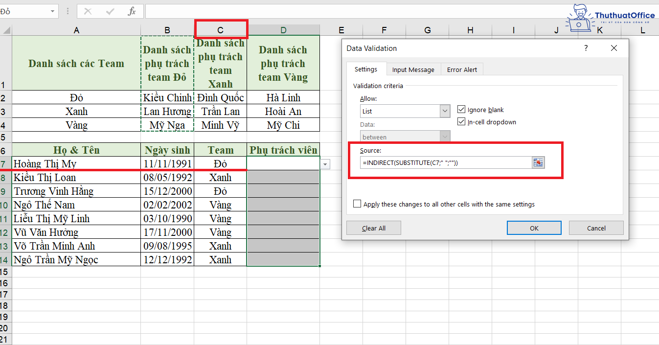 cách tạo Drop List trong Excel